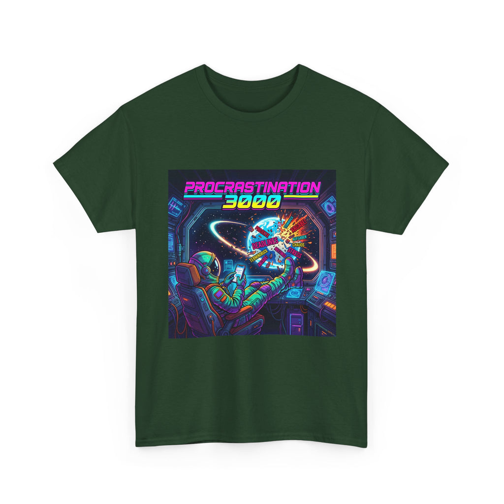 T-Shirt — "Procrastination 3000" Retro Futuristic Space Tee