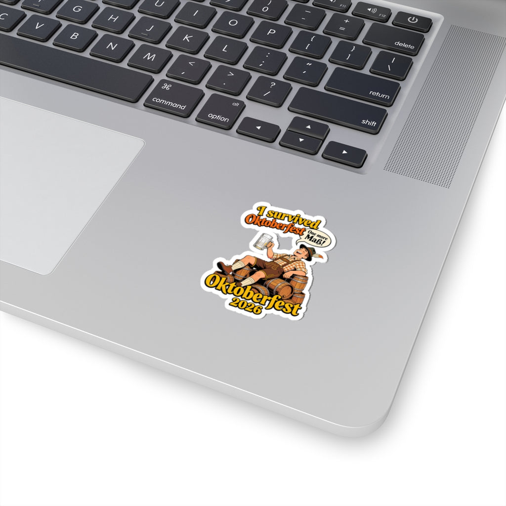 Oktoberfest Sticker — "I Survived Oktoberfest" Vintage Beer Mug Design