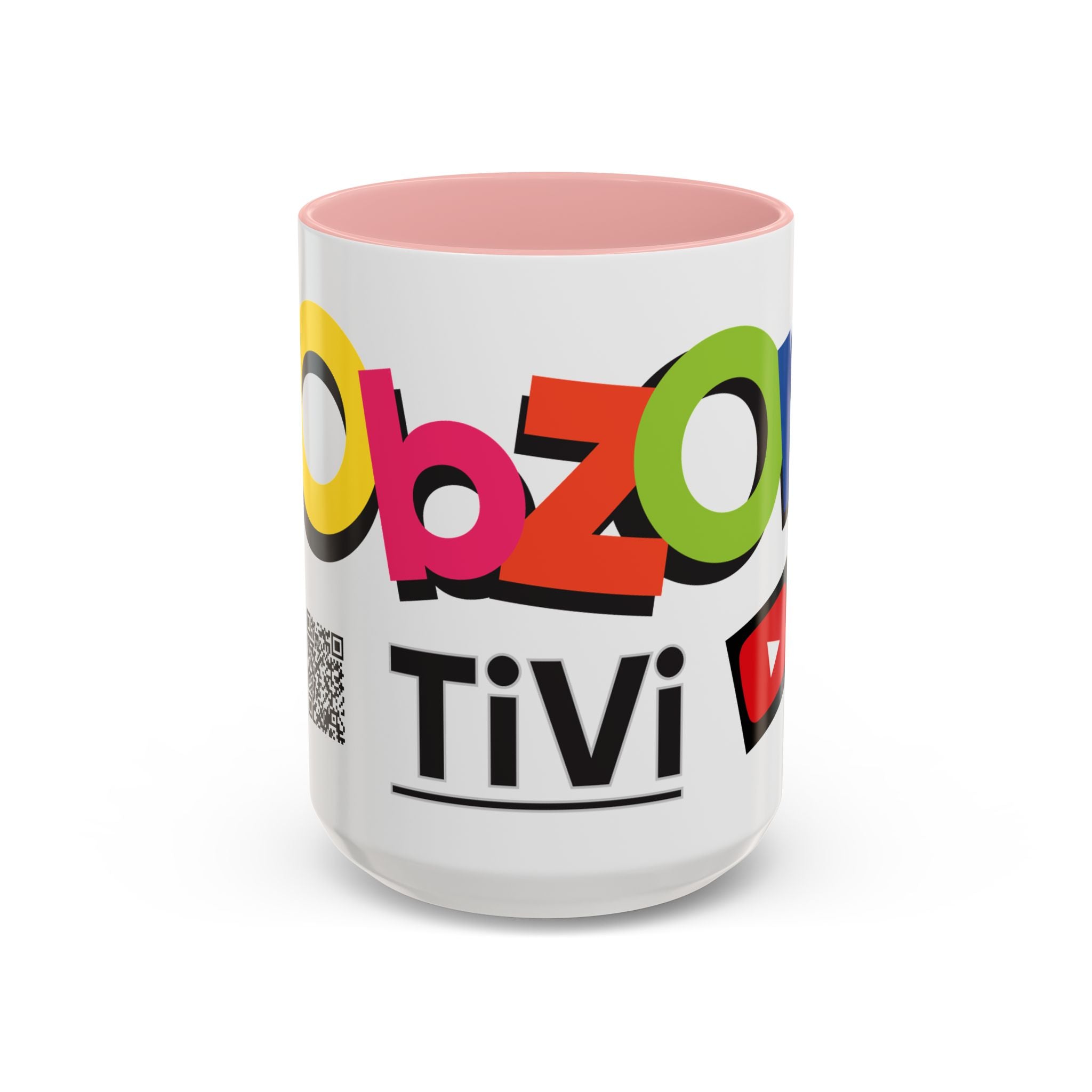 Accent Coffee Mug Obzor TiVi — Colorful YouTube Creator Logo Design (11/15 oz)