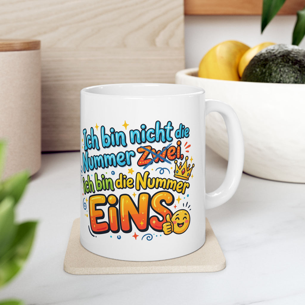 Birthday Number One Ceramic Mug – "Ich bin Nummer Eins" Funny German Birthday Gift (11oz, 15oz)