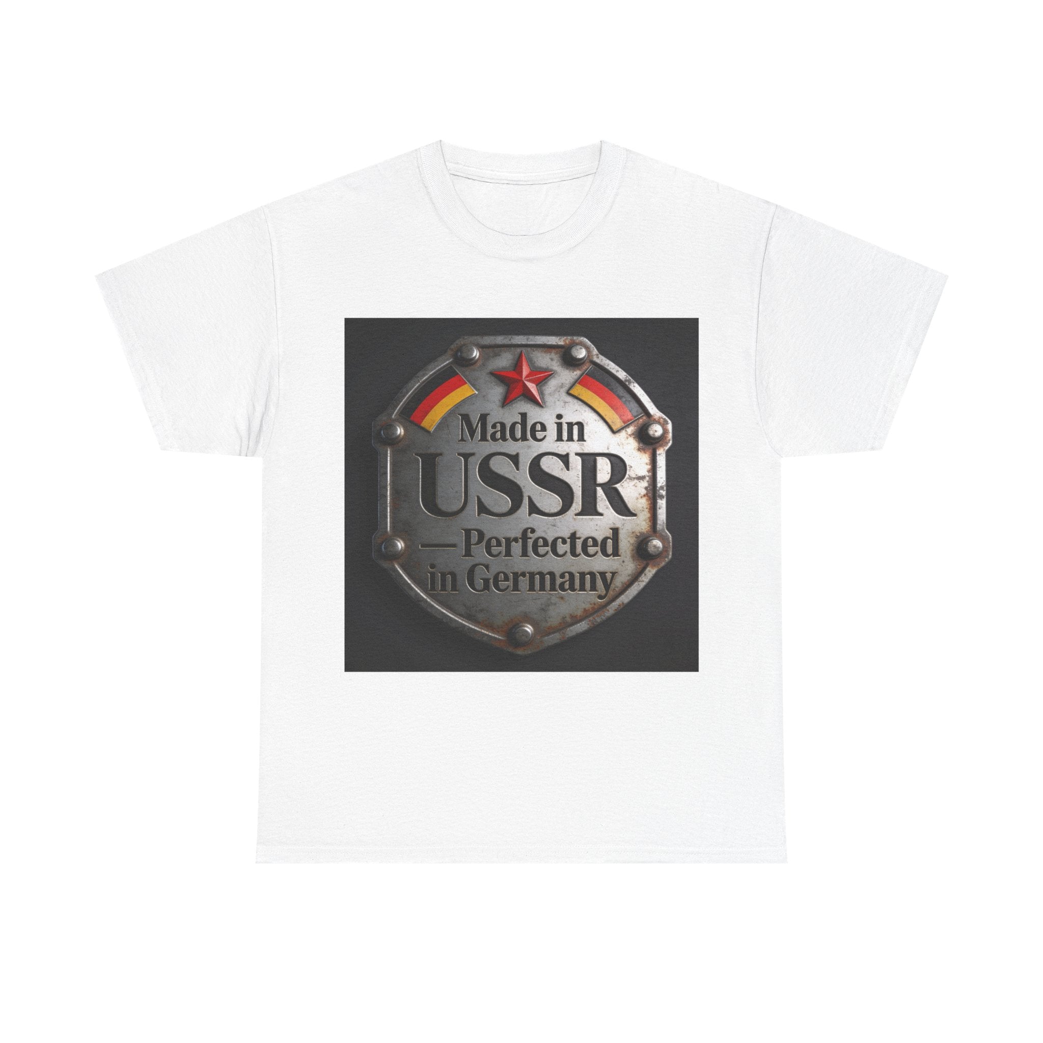 T-Shirt — "Made in USSR, Perfected in Germany" Vintage Emblem Tee