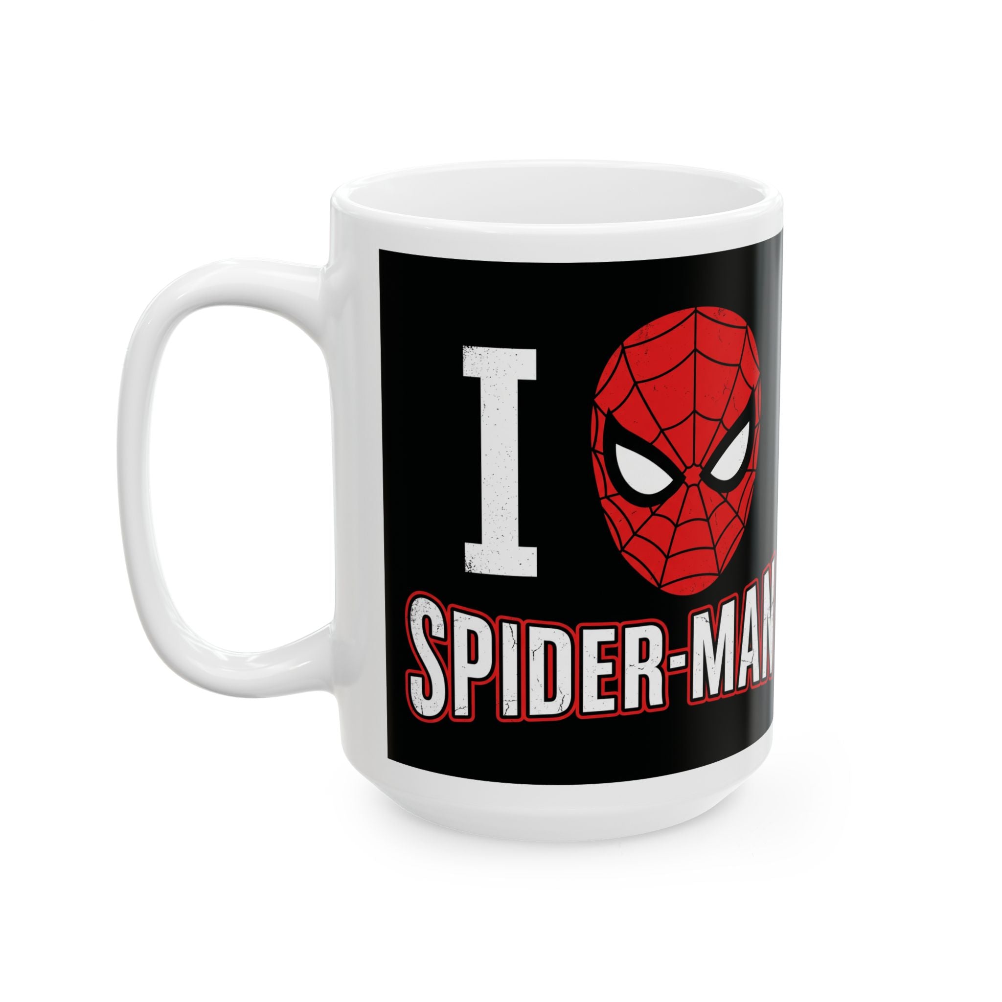 I Love Spider-Man Ceramic Mug (11oz/15oz) — Comic Superhero Coffee Cup