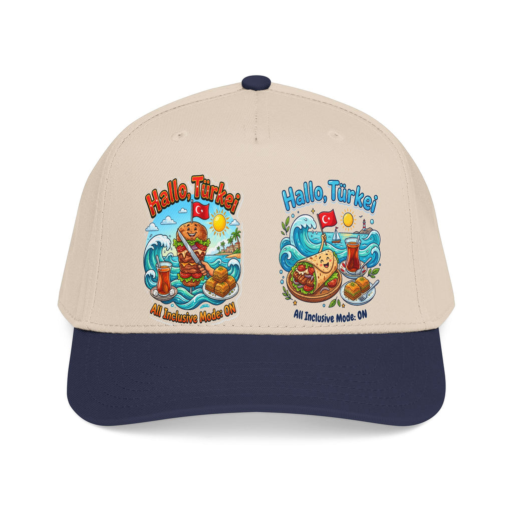 Hallo Turkey Beach Baseball Cap — Tropical Thanksgiving Vacation Vibe