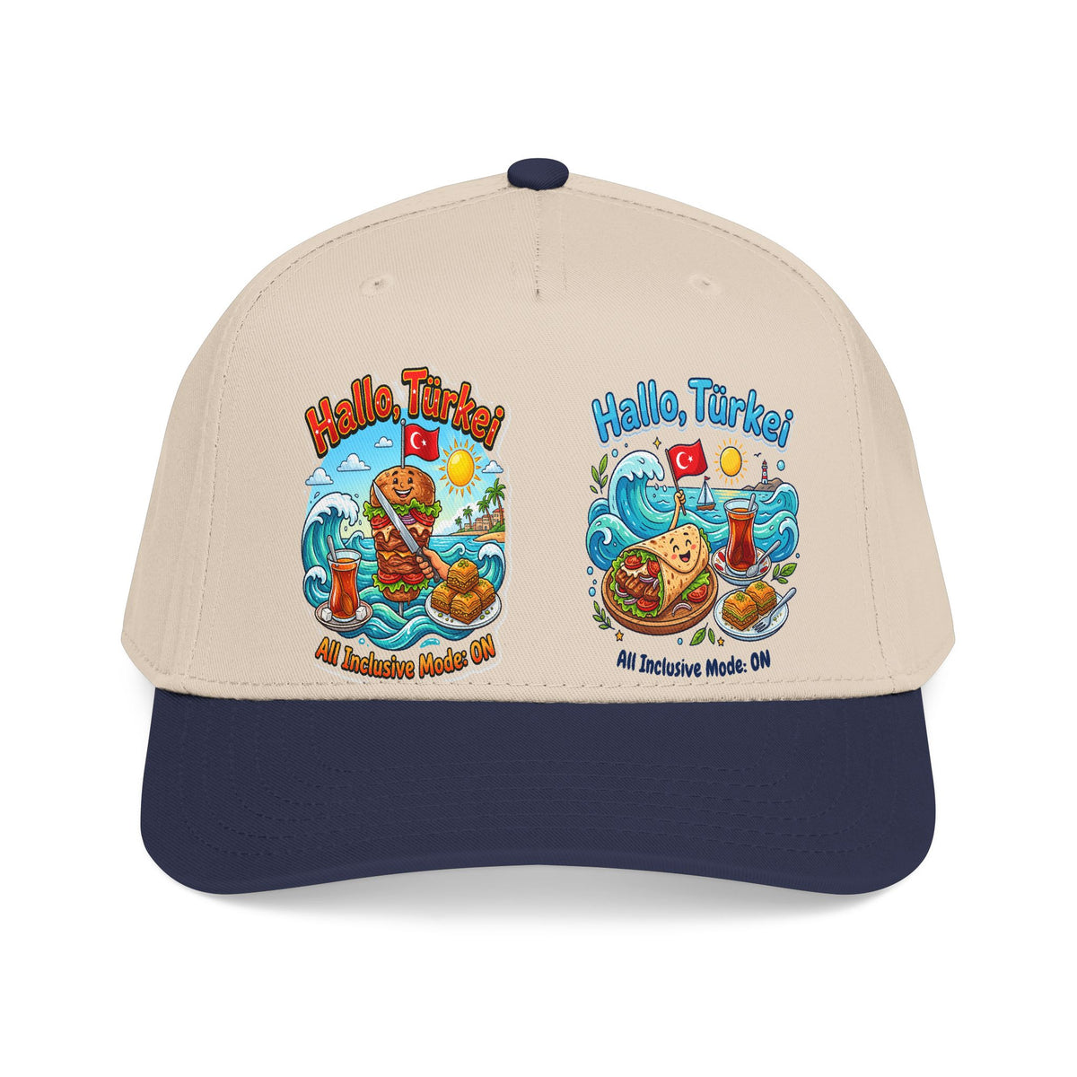 Hallo Turkey Beach Baseball Cap — Tropical Thanksgiving Vacation Vibe