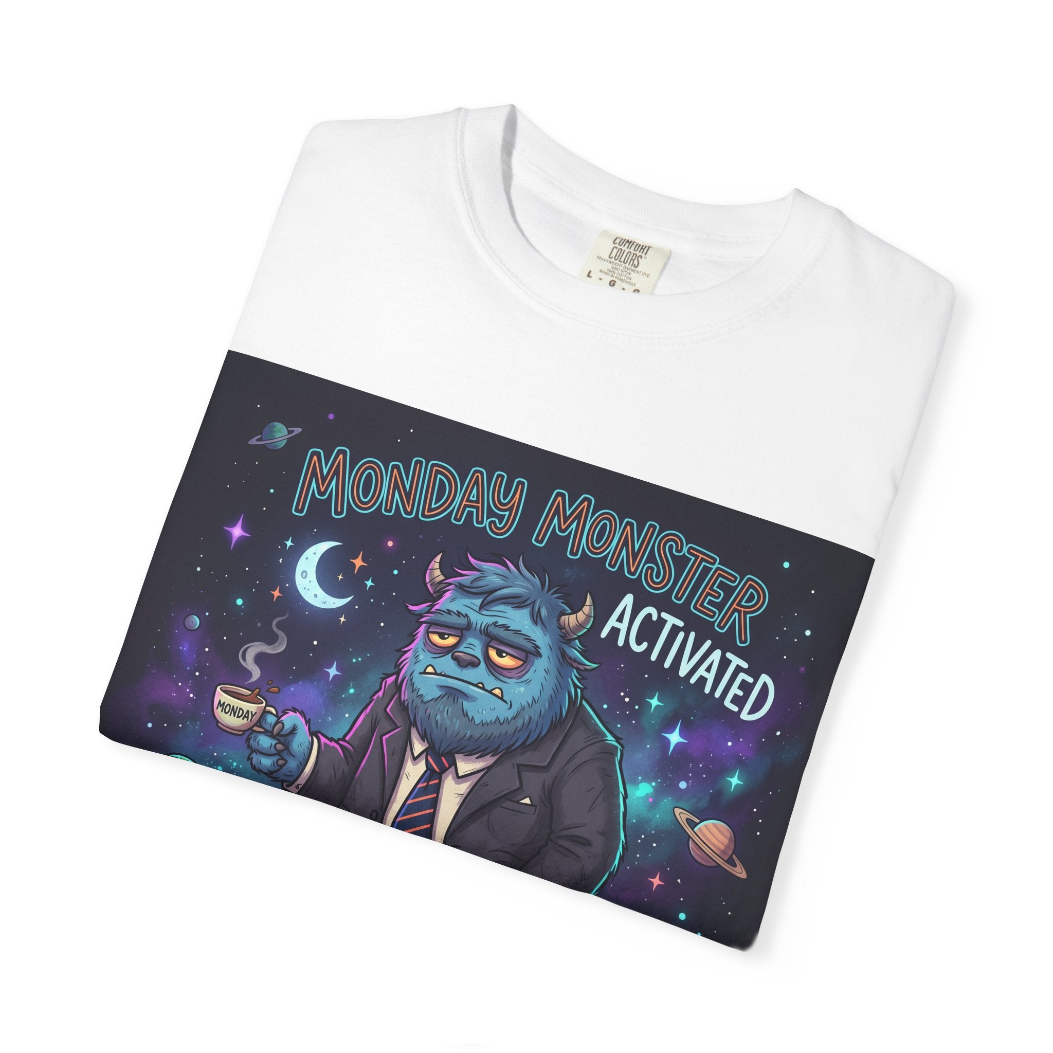 Monday Monster Activated T-shirt | Cute Monster DJ Monday Design