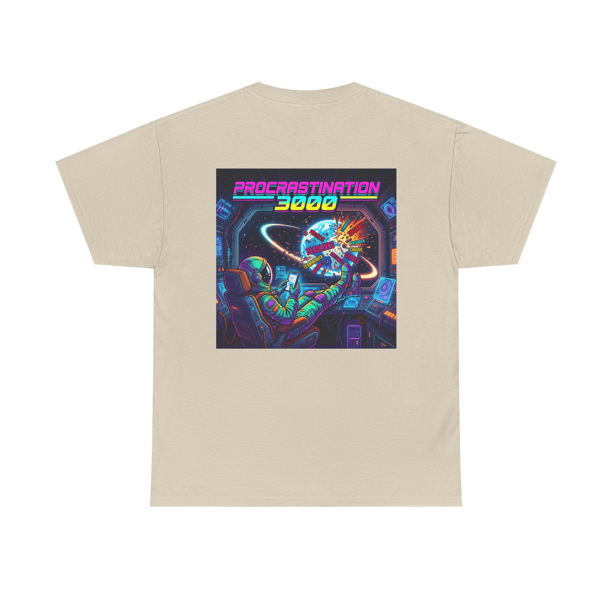 T-Shirt — "Procrastination 3000" Retro Futuristic Space Tee
