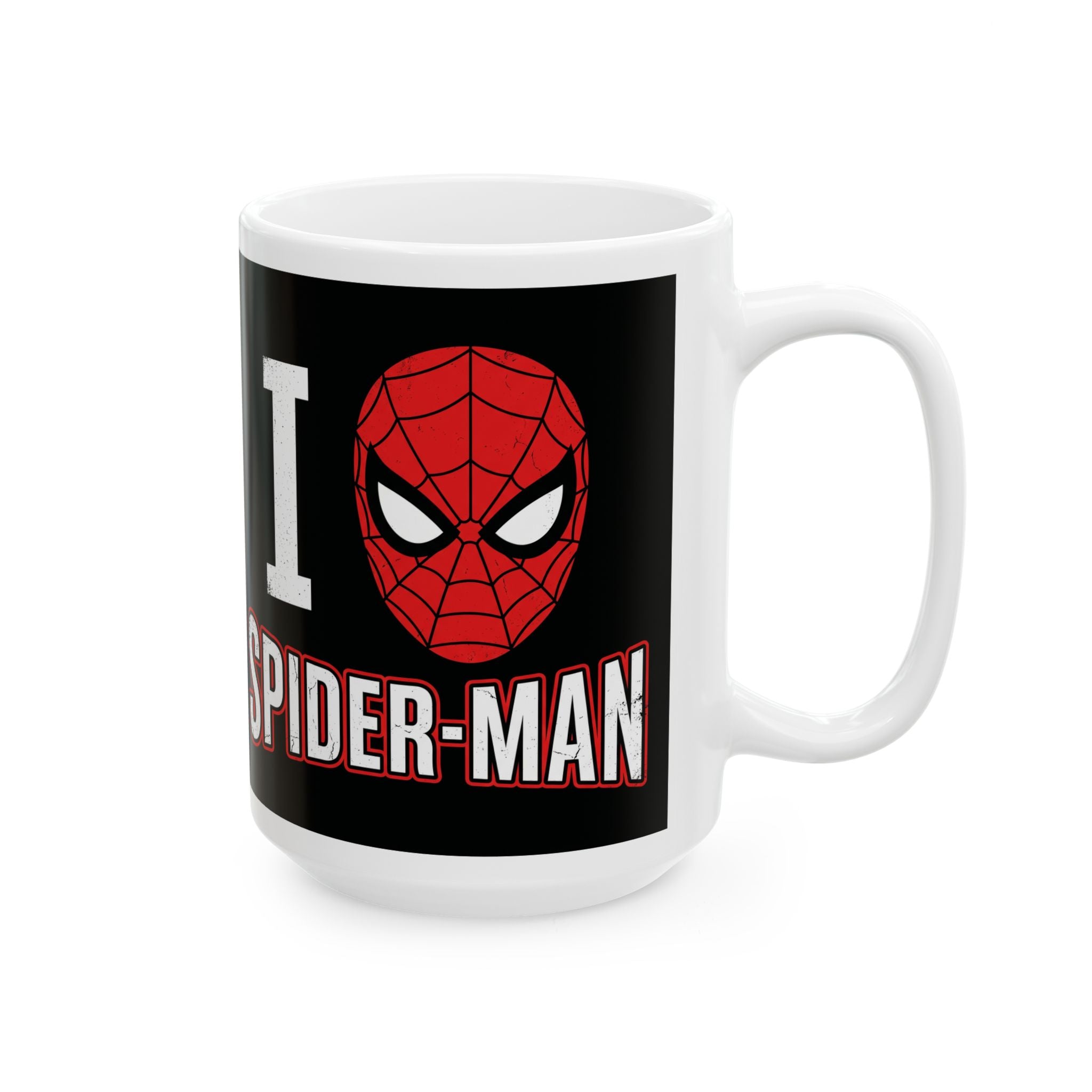 I Love Spider-Man Ceramic Mug (11oz/15oz) — Comic Superhero Coffee Cup