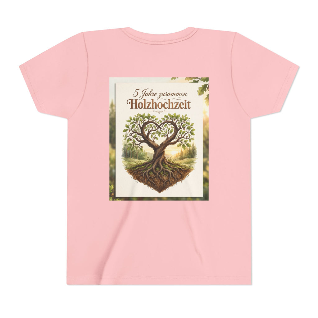 Youth Tee — '5 Jahre zusammen Holzhochzeit' Tree Anniversary Shirt (5th Wedding Anniversary)