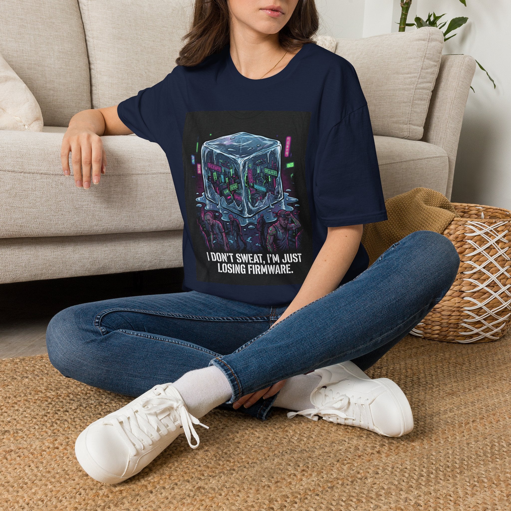 Firmware Meltdown T-Shirt — "I Don't Sweat, I'm Just Losing Firmware" Tech Humor Tee
