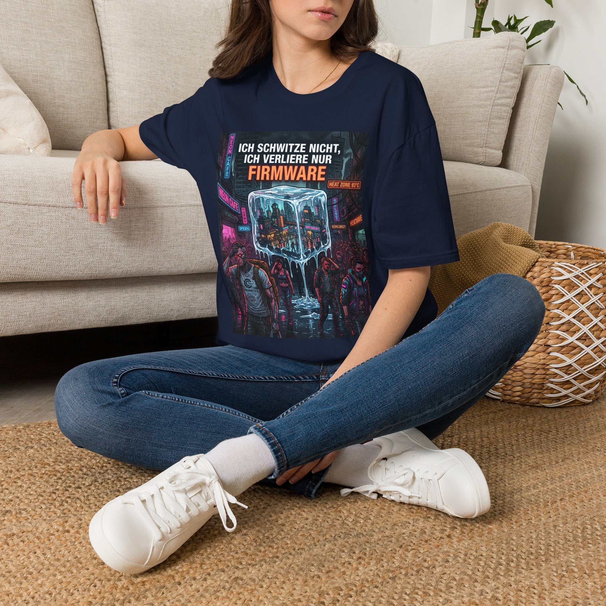 Firmware Humor T‑Shirt — "Ich schwitze nicht, ich verliere nur Firmware" Cyberpunk Tee