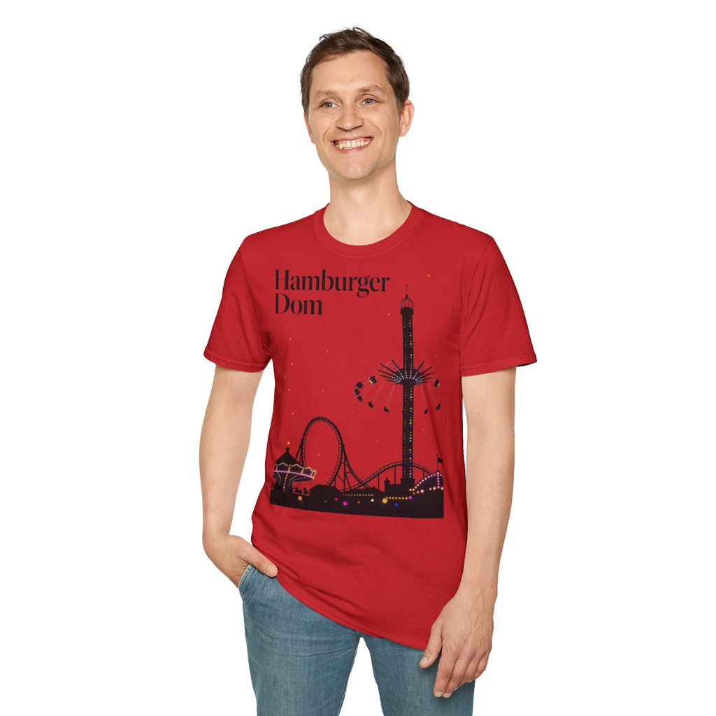 Hamburger Dom Skyline-T-Shirt – T-Shirt mit Fahrgeschäfts-Silhouette