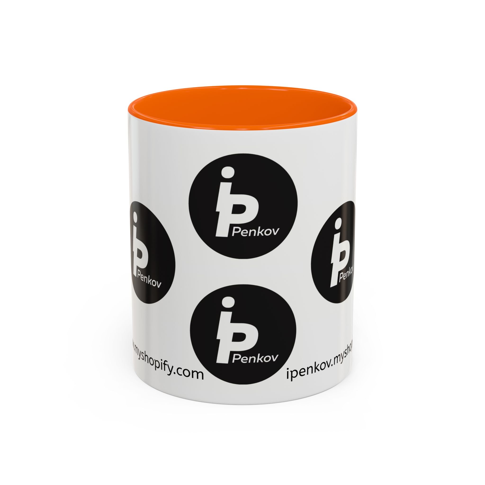 Kaffeetasse mit Logo-Muster-Akzent – IPenkov-Keramiktasse (11/15 oz)