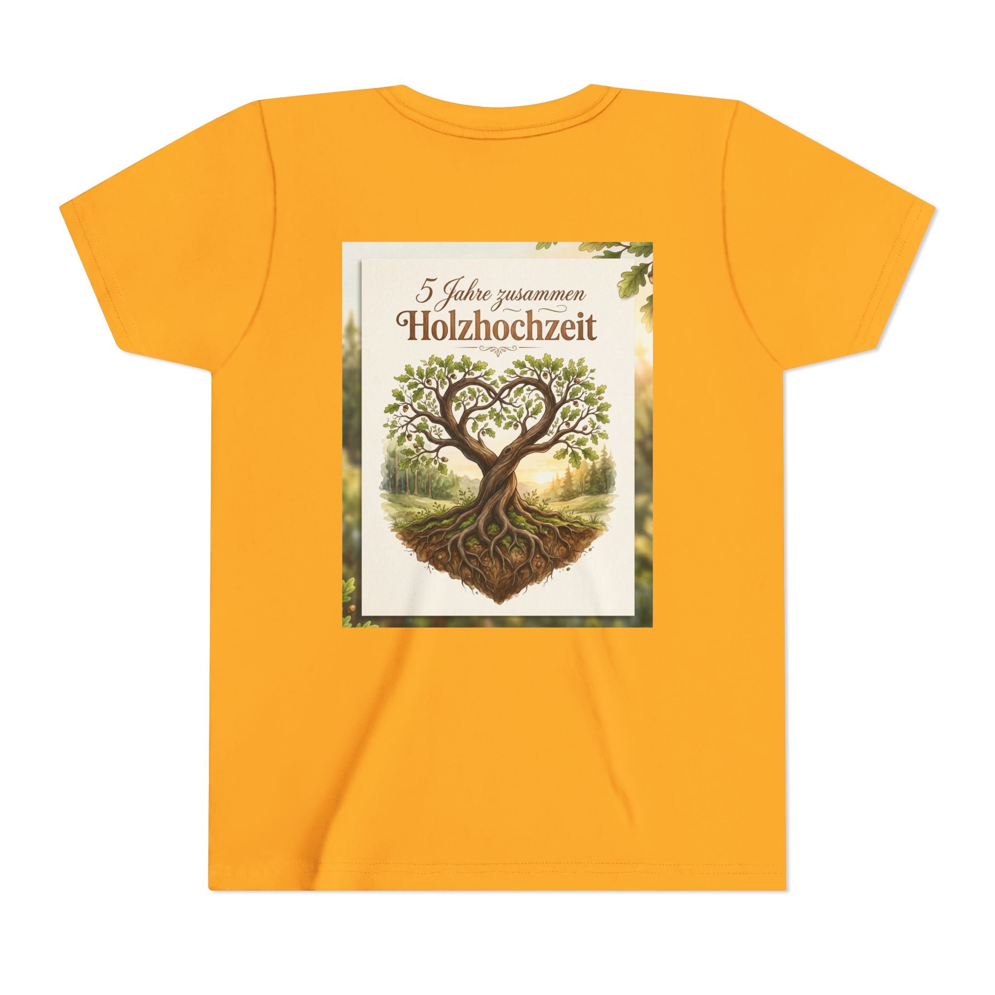 Youth Tee — '5 Jahre zusammen Holzhochzeit' Tree Anniversary Shirt (5th Wedding Anniversary)