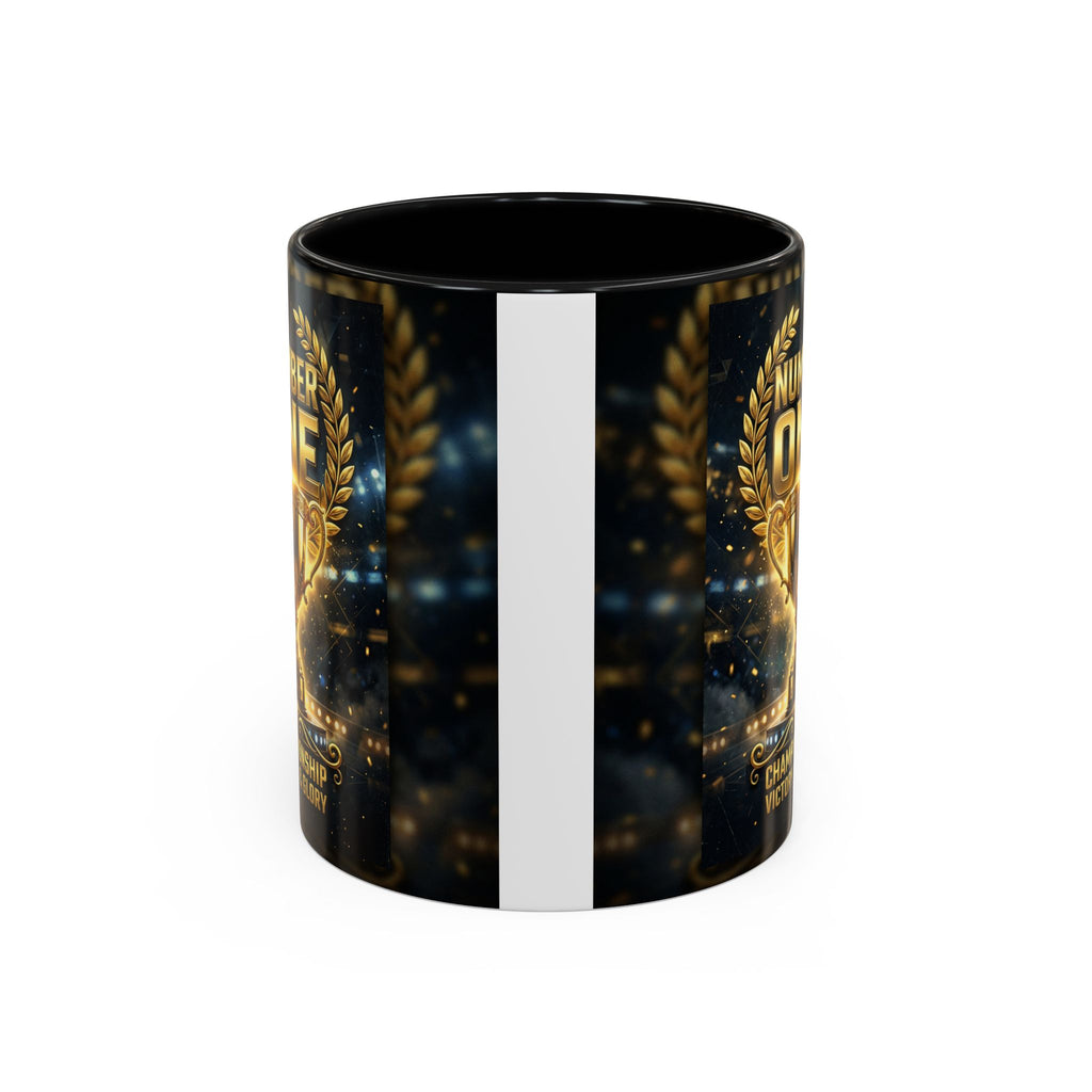 Number One Trophy Coffee Mug — Championship Victory & Glory Accent Mug