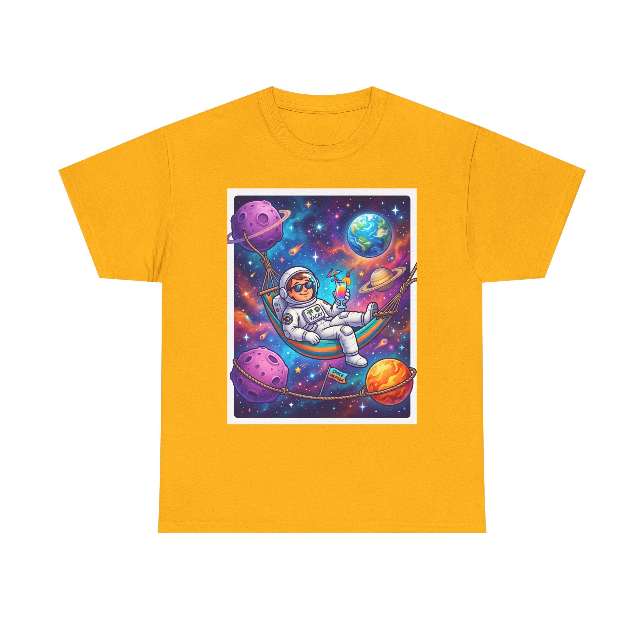 Astronaut Relaxing Tee — Cosmic Hammock Space Shirt