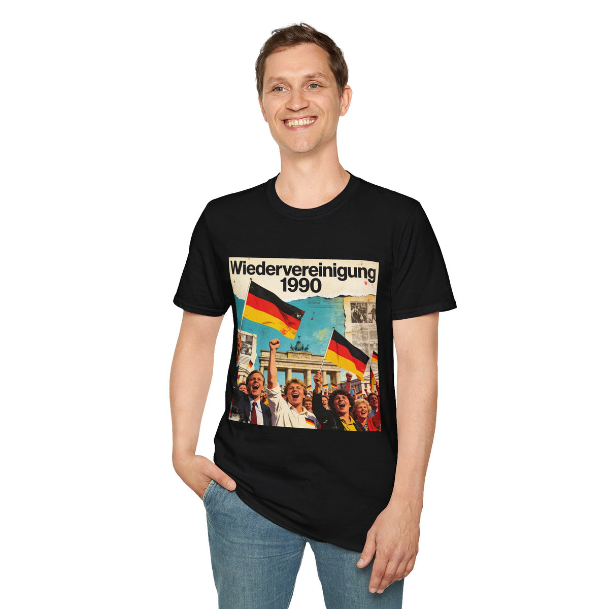 Wiedervereinigung 1990 - Deutsche Wiedervereinigung Retro Flagge T-Shirt