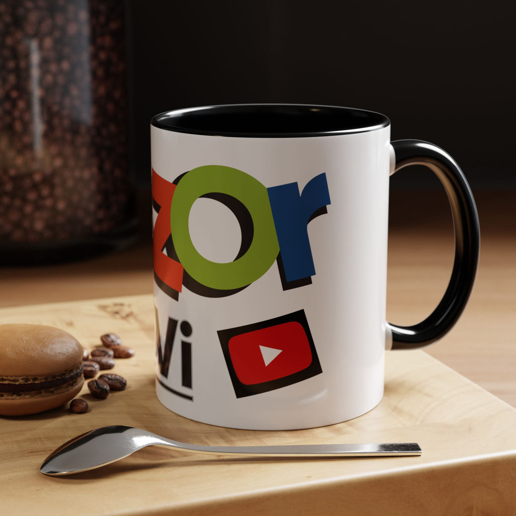 Accent Coffee Mug Obzor TiVi — Colorful YouTube Creator Logo Design (11/15 oz)