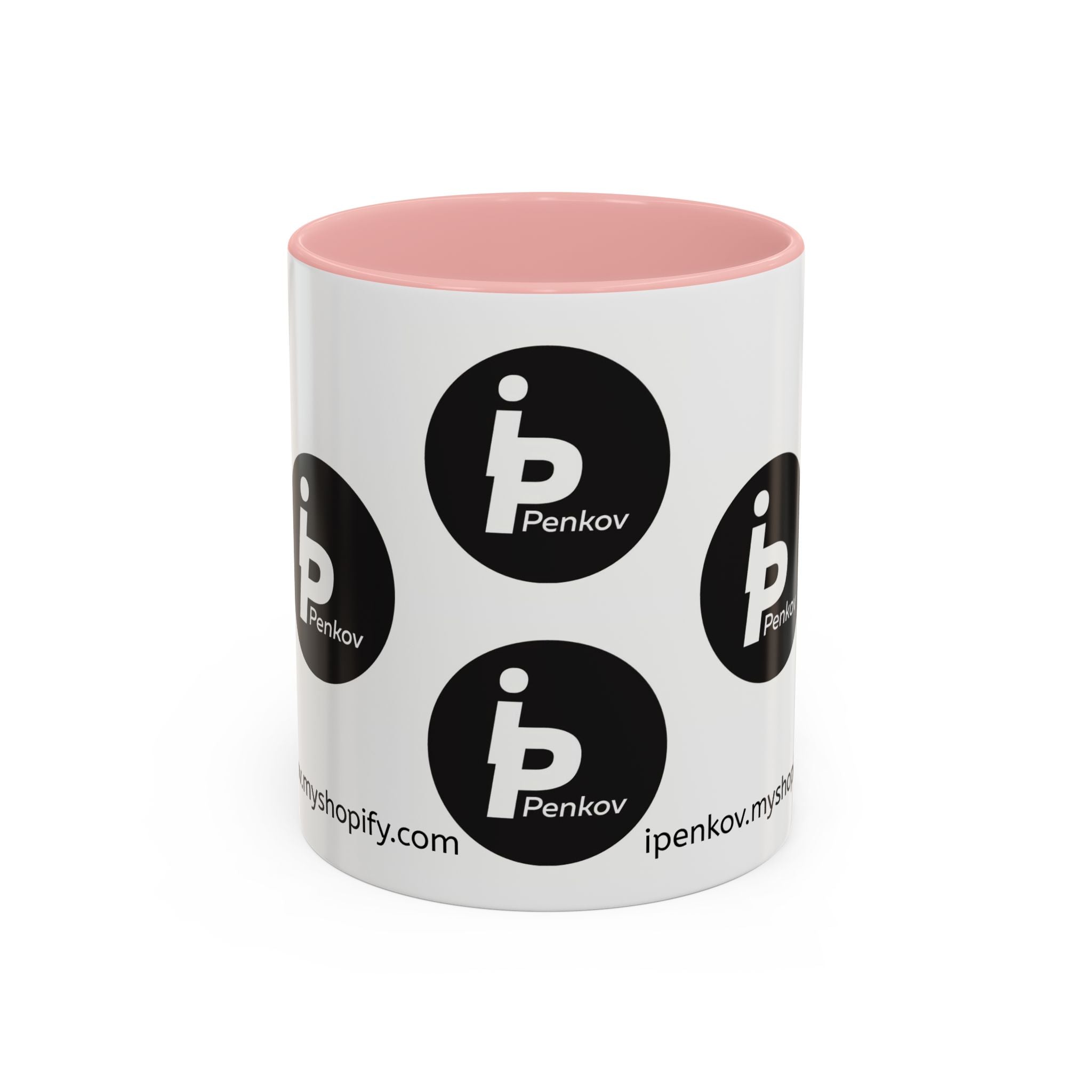 Kaffeetasse mit Logo-Muster-Akzent – IPenkov-Keramiktasse (11/15 oz)