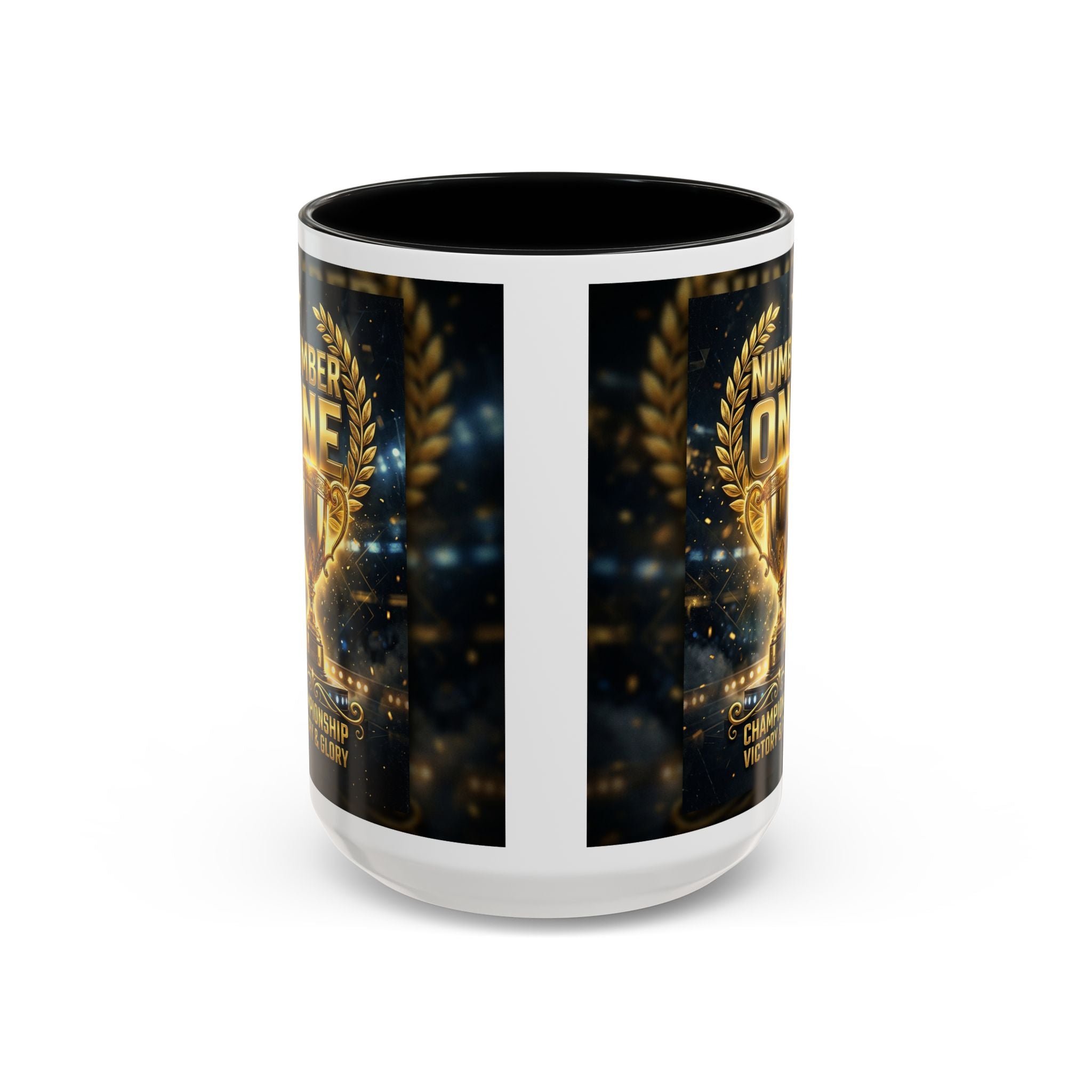 Number One Trophy Coffee Mug — Championship Victory & Glory Accent Mug