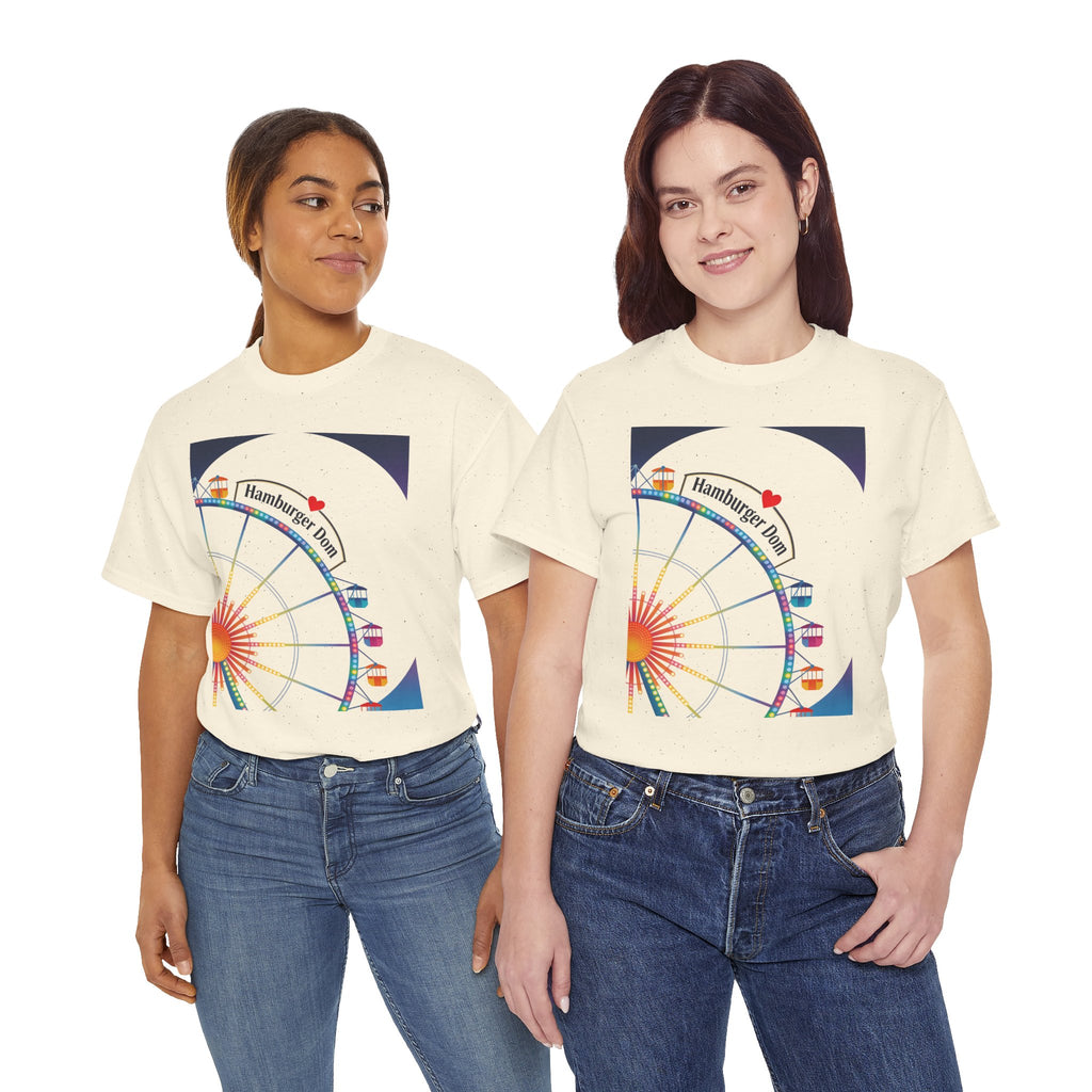 Riesenrad-T-Shirt Grafik mit dem Fahrgeschäft "Hamburger Dom"