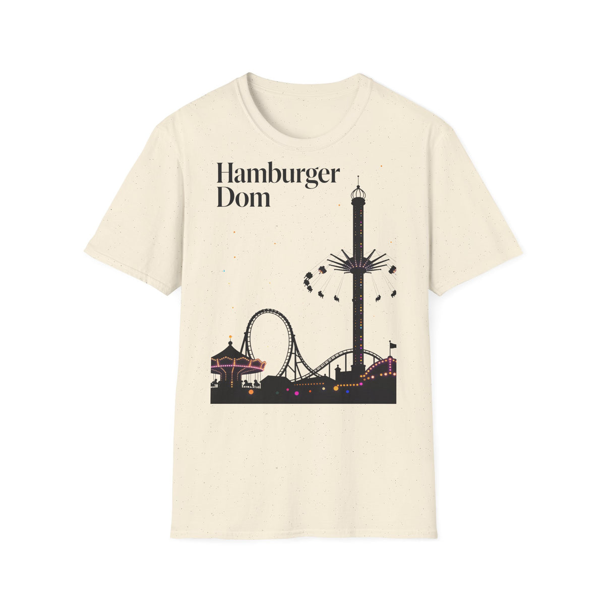 Hamburger Dom Skyline-T-Shirt – T-Shirt mit Fahrgeschäfts-Silhouette