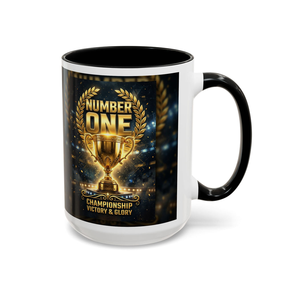 Number One Trophy Coffee Mug — Championship Victory & Glory Accent Mug