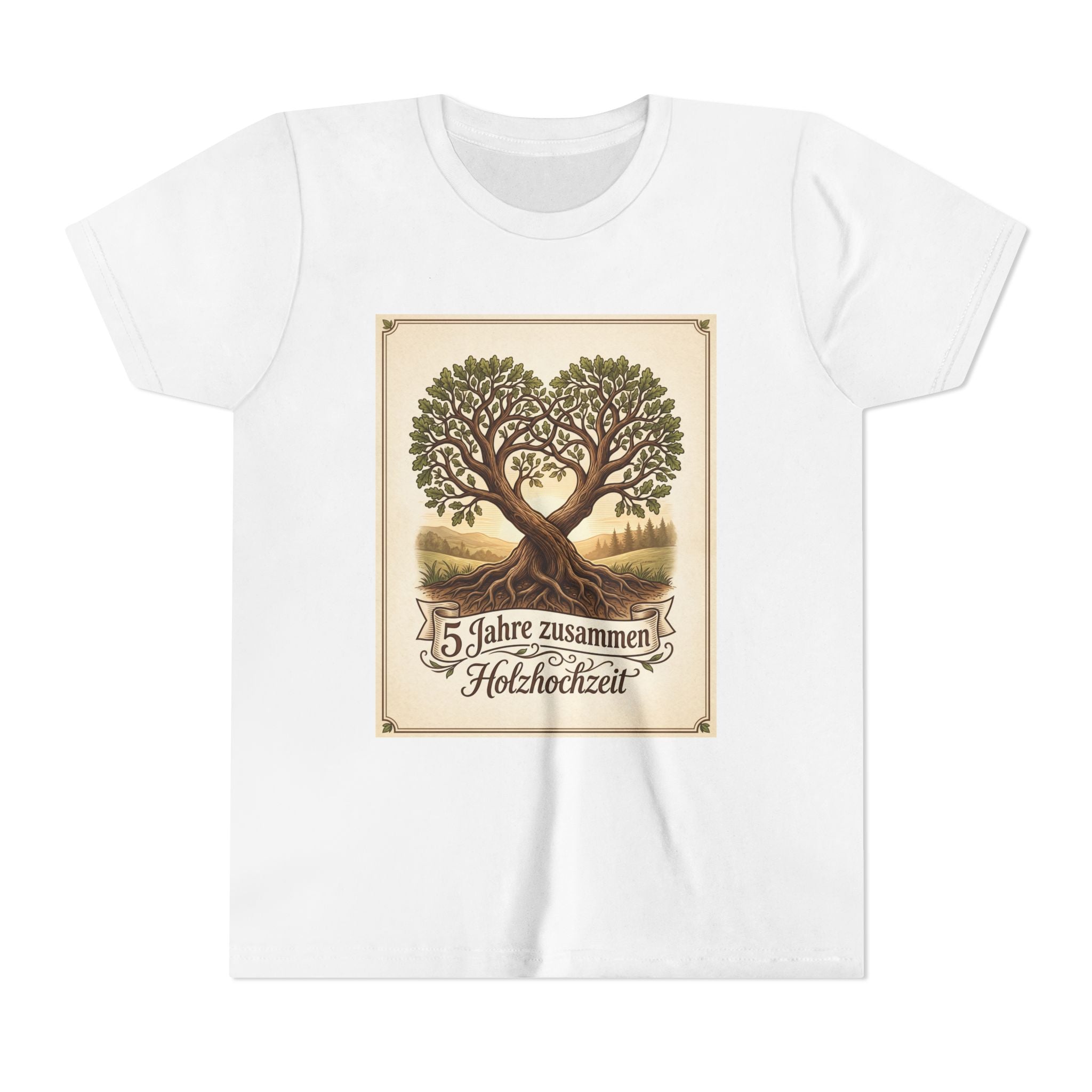 Youth Tee — '5 Jahre zusammen Holzhochzeit' Tree Anniversary Shirt (5th Wedding Anniversary)
