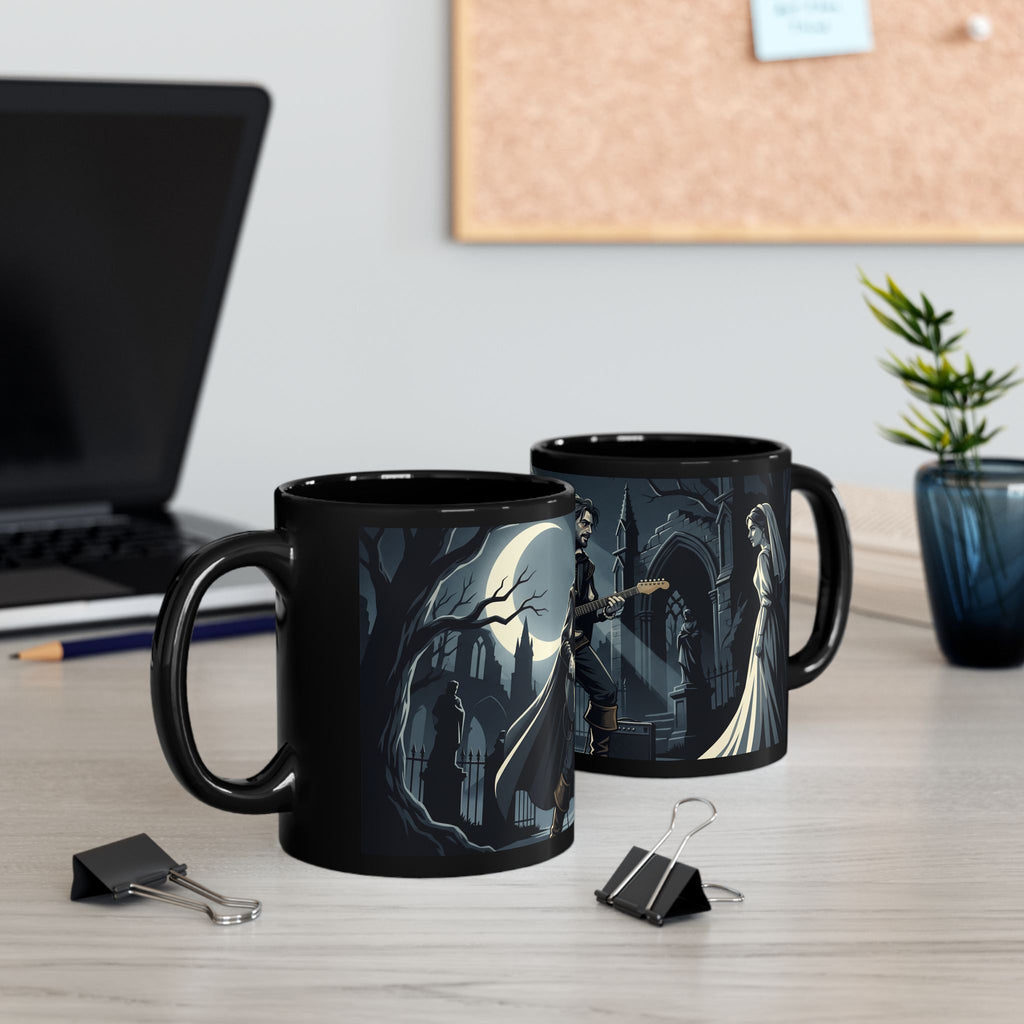 "Athos with Guitar" Mug — Dark Romantic Bride Coffee Cup (11oz/15oz)