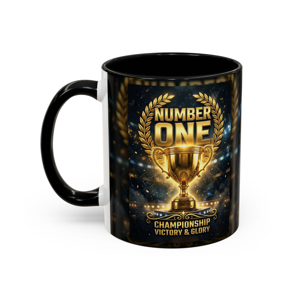 Number One Trophy Coffee Mug — Championship Victory & Glory Accent Mug