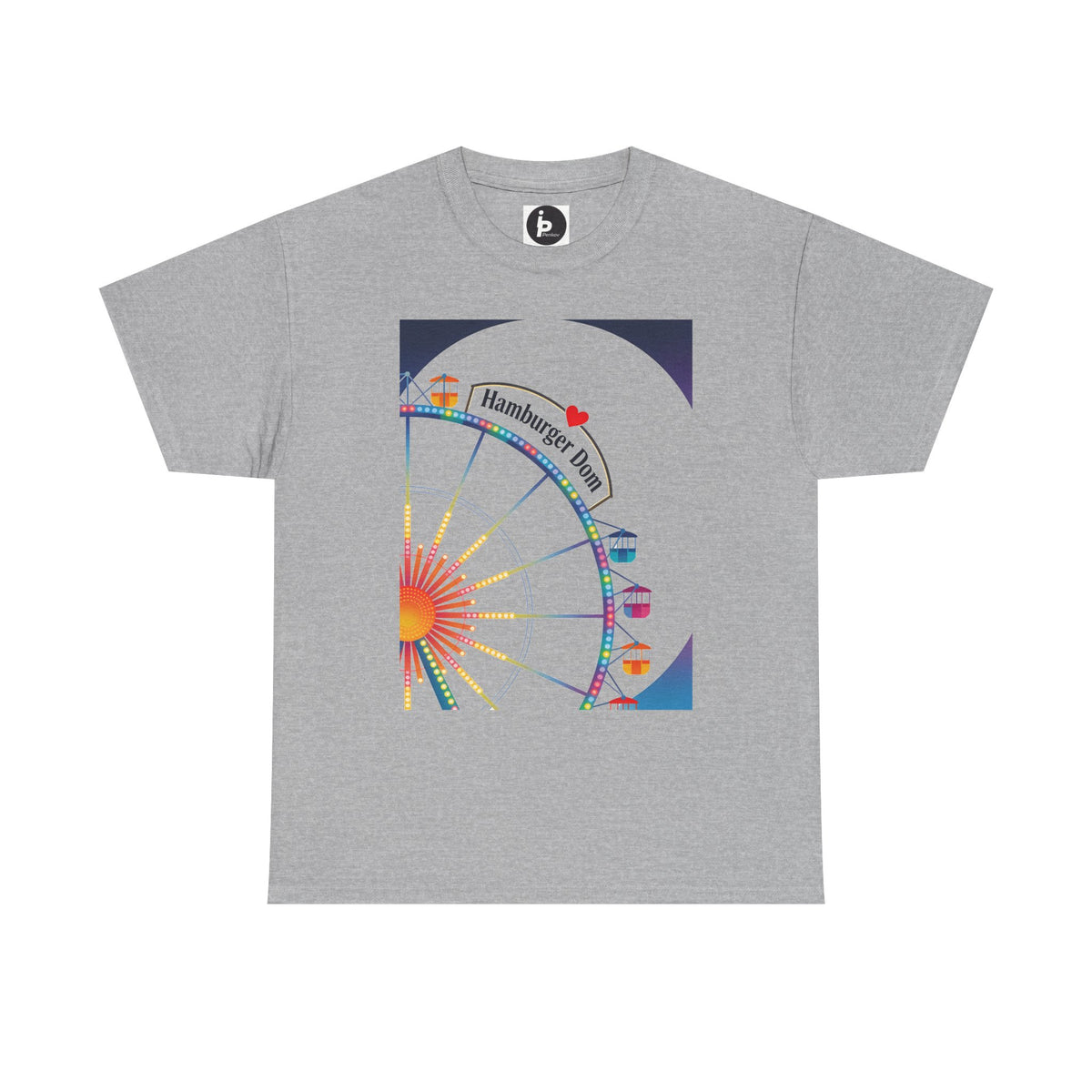 Riesenrad-T-Shirt Grafik mit dem Fahrgeschäft "Hamburger Dom"
