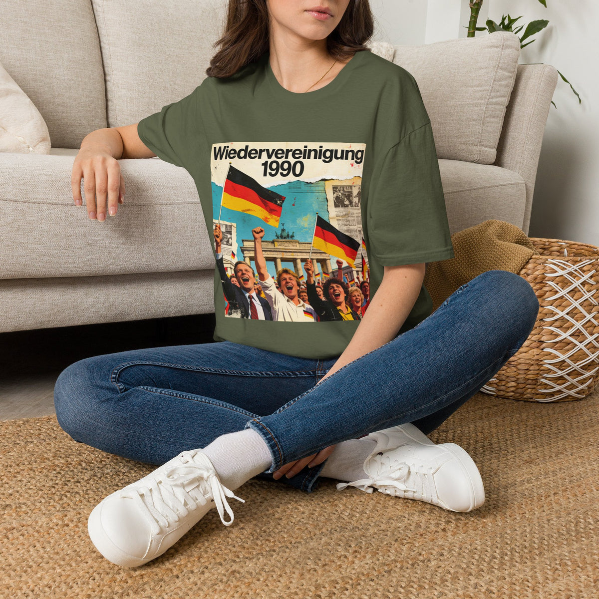 Wiedervereinigung 1990 - Deutsche Wiedervereinigung Retro Flagge T-Shirt