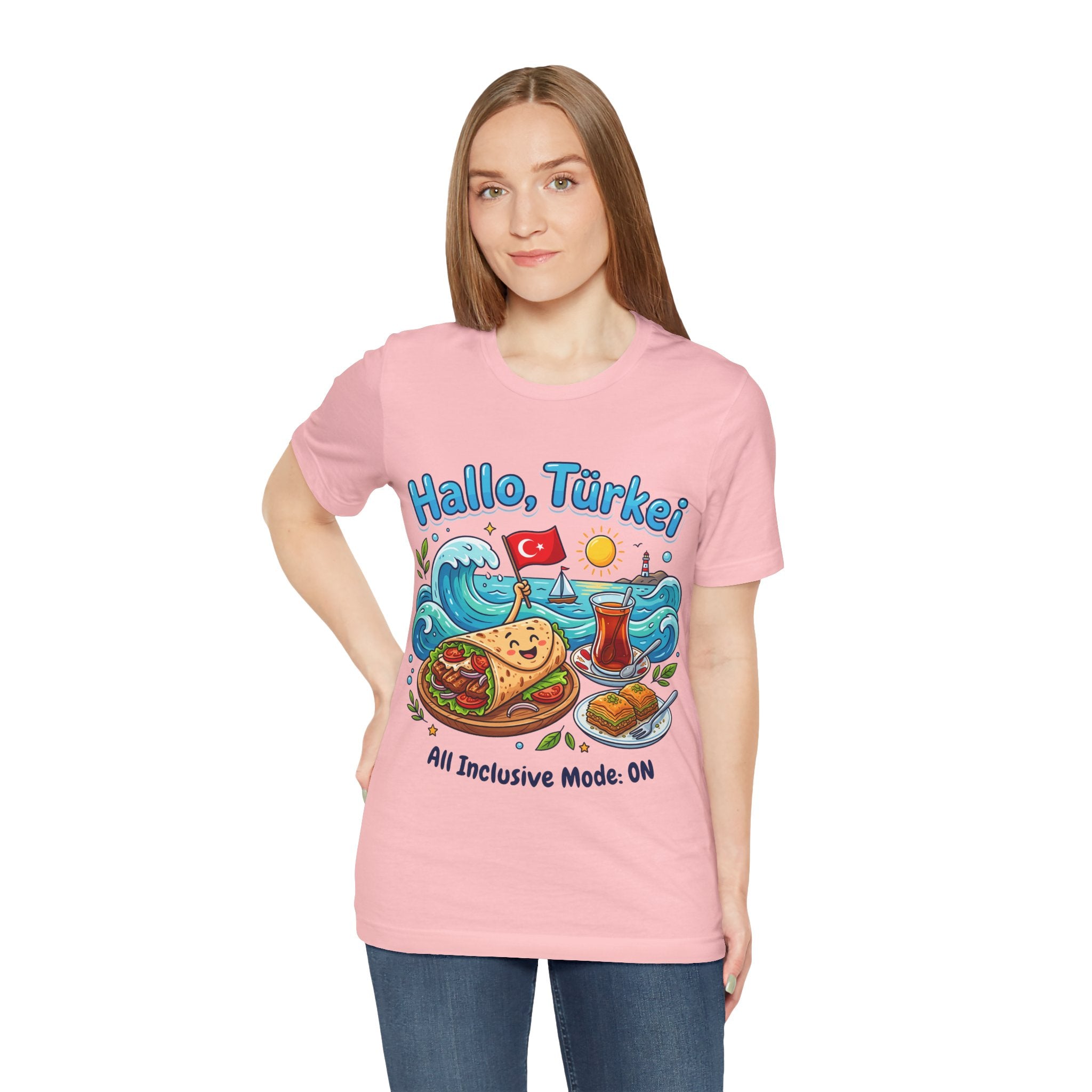 Turkey Travel T‑Shirt — "Hallo, Türkei! All Inclusive Mode ON"