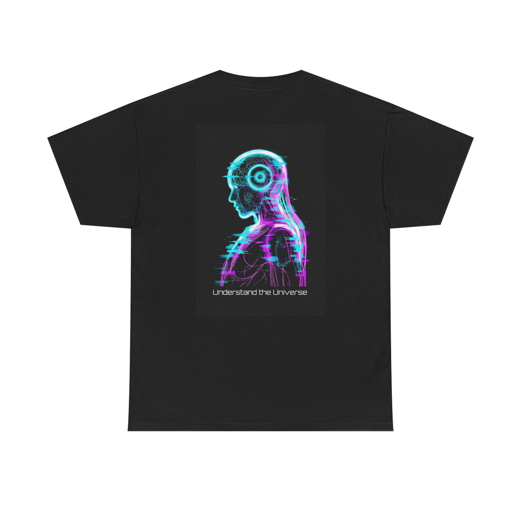 Cyberpunk Android Tee — "I Understand the Universe" Neon Robot Graphic T-Shirt