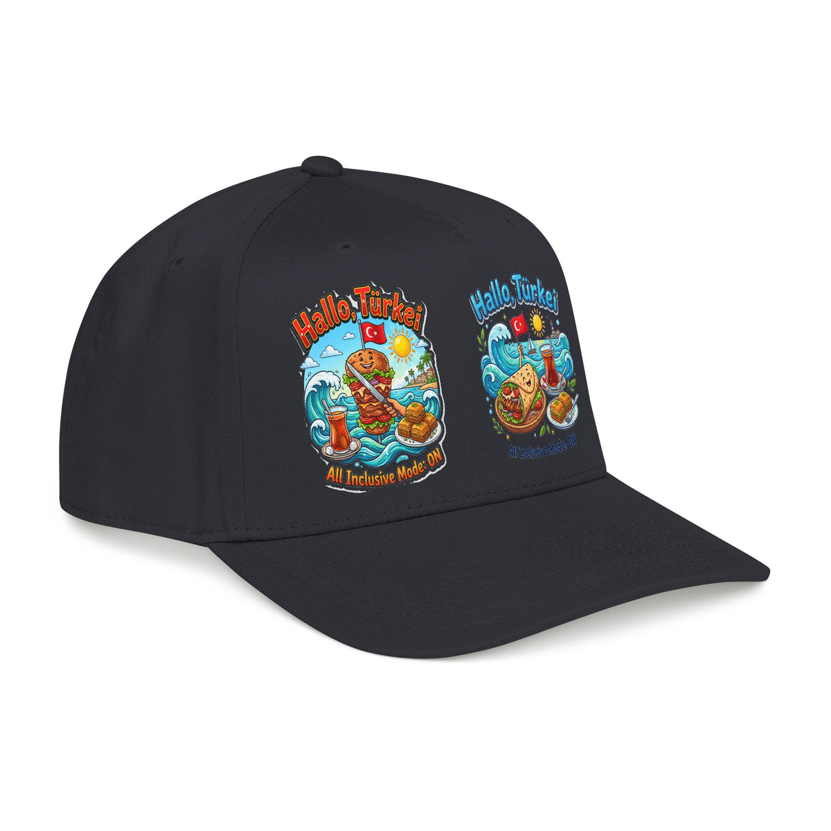 Hallo Turkey Beach Baseball Cap — Tropical Thanksgiving Vacation Vibe