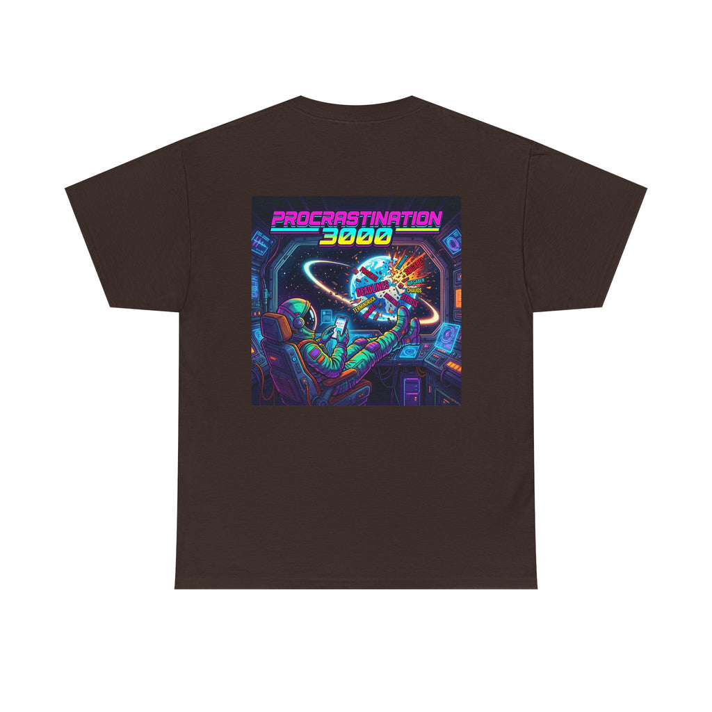 T-Shirt — "Procrastination 3000" Retro Futuristic Space Tee