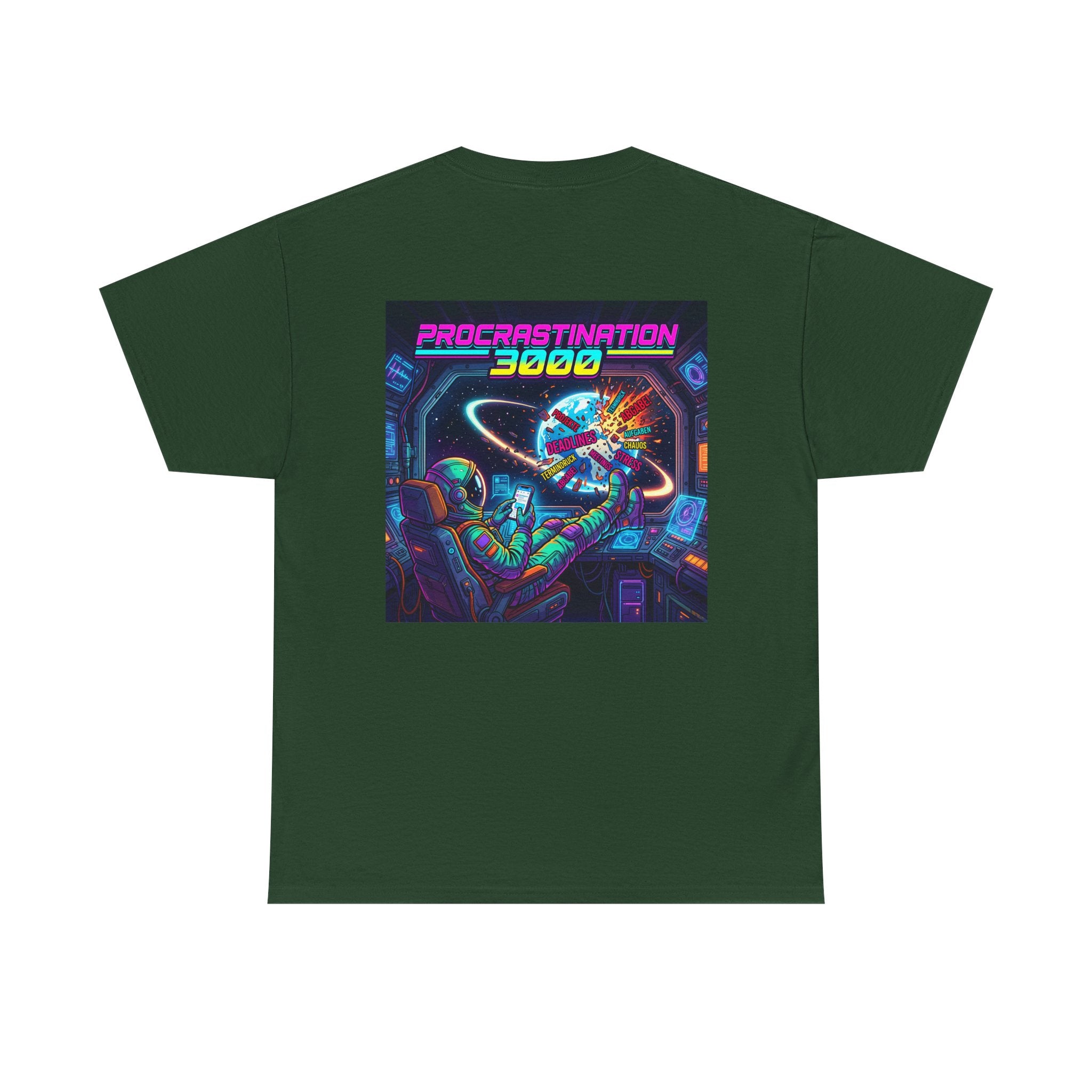 T-Shirt — "Procrastination 3000" Retro Futuristic Space Tee