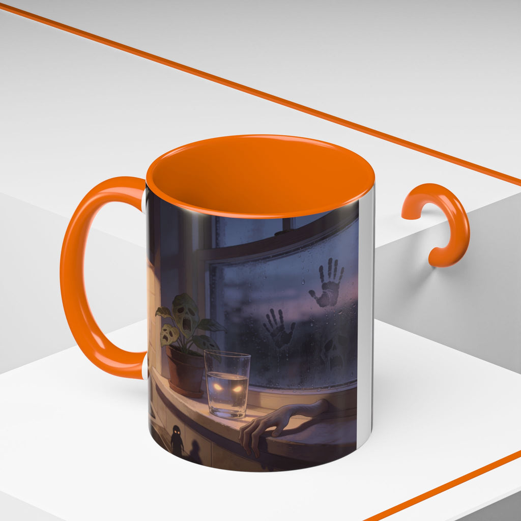 Spooky Window Handprints Mug – Halloween Ceramic Coffee Cup