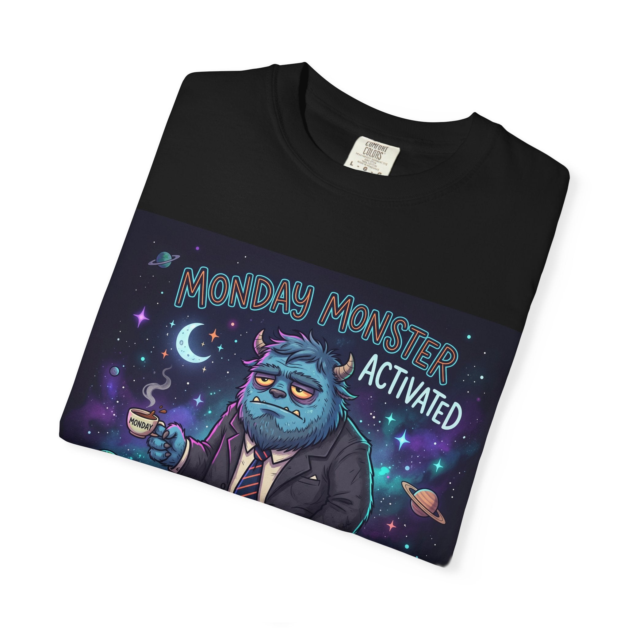 Monday Monster Activated T-shirt | Cute Monster DJ Monday Design