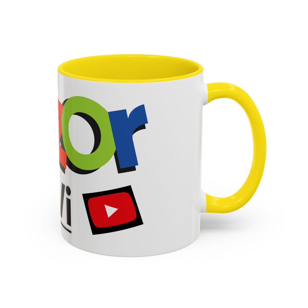 Accent Coffee Mug Obzor TiVi — Colorful YouTube Creator Logo Design (11/15 oz)