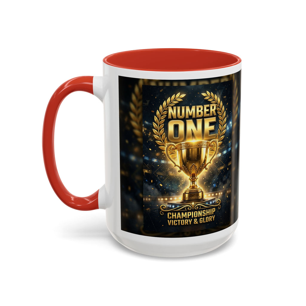Number One Trophy Coffee Mug — Championship Victory & Glory Accent Mug