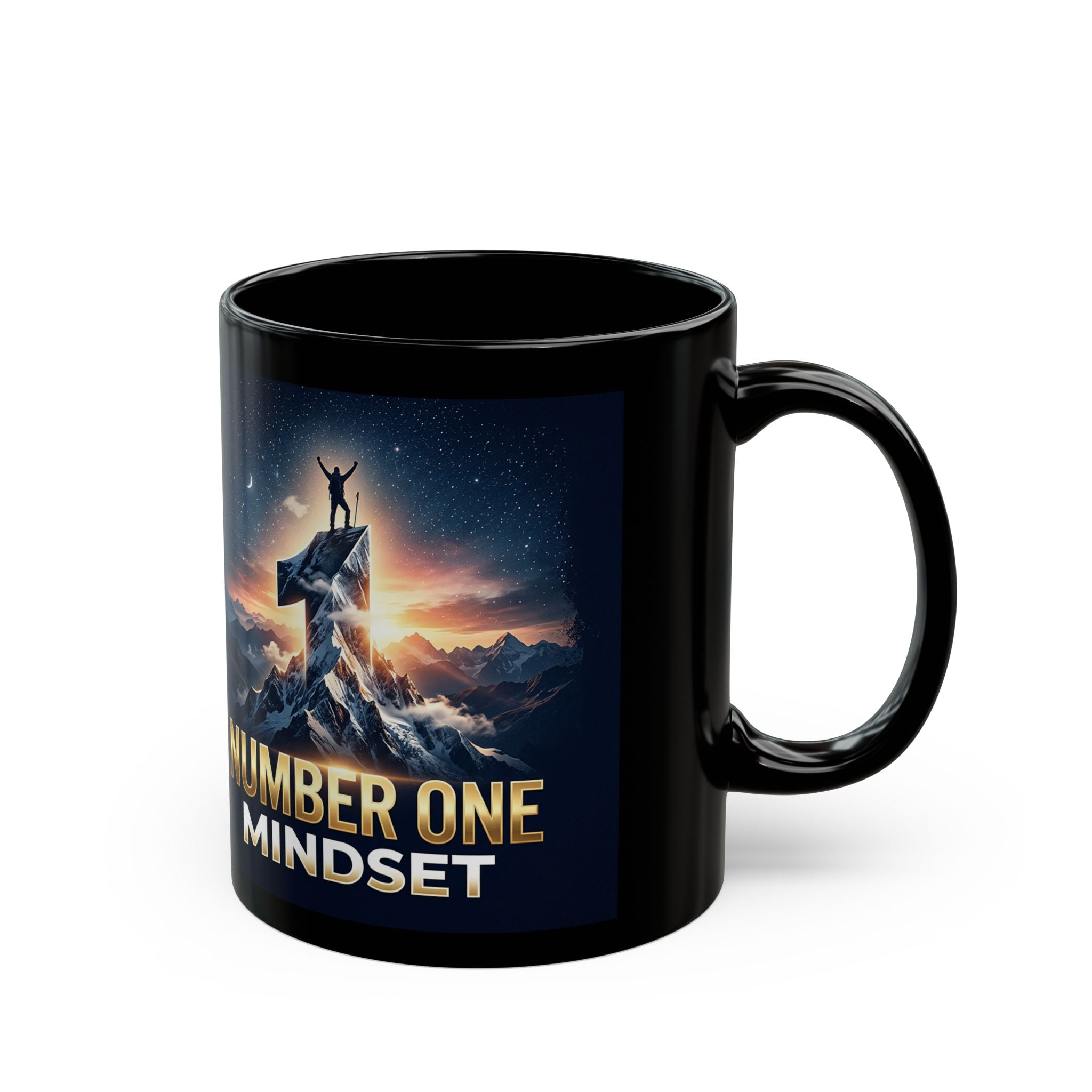Number One Mindset Mug — Motivational Black Coffee Cup (11oz, 15oz)
