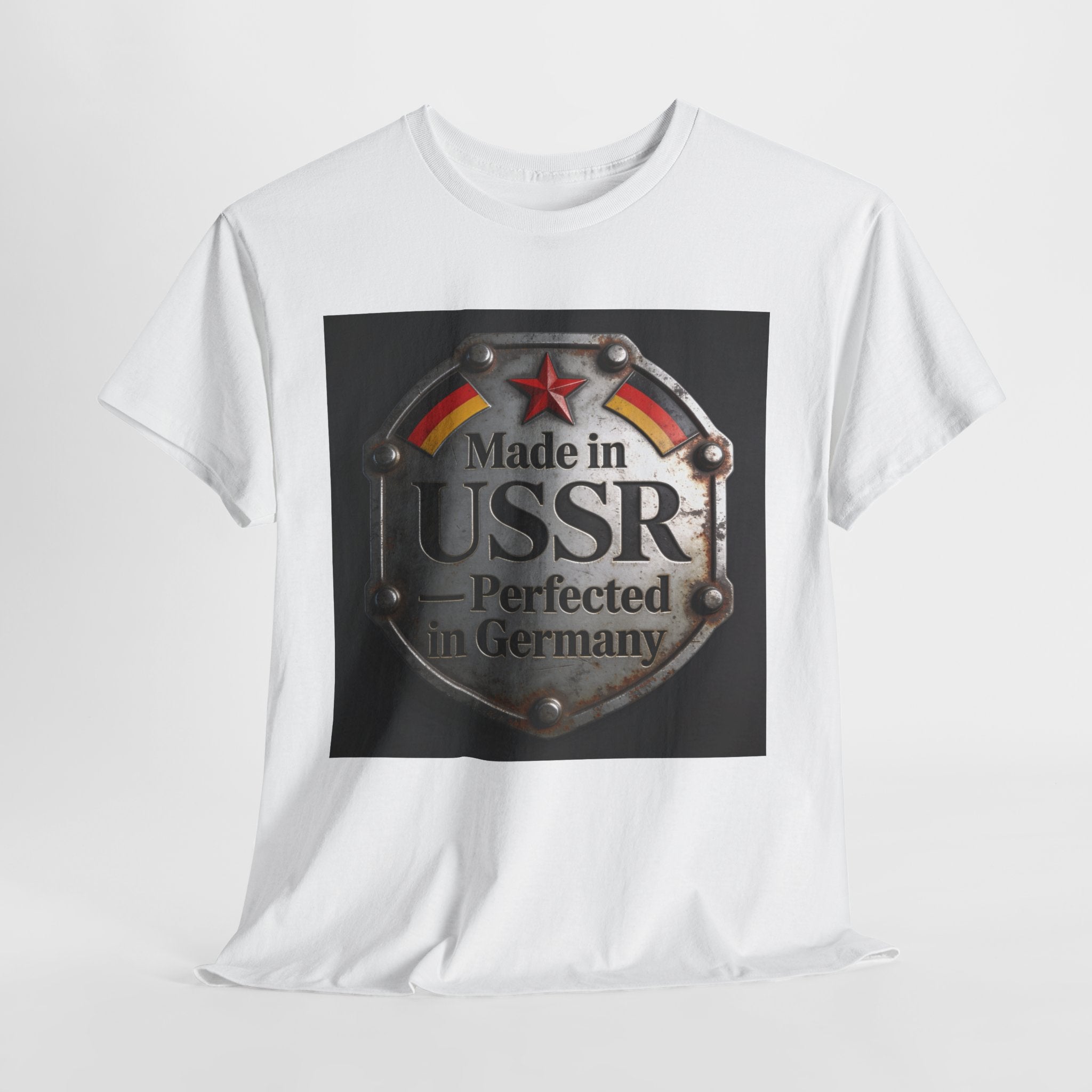 T-Shirt — "Made in USSR, Perfected in Germany" Vintage Emblem Tee