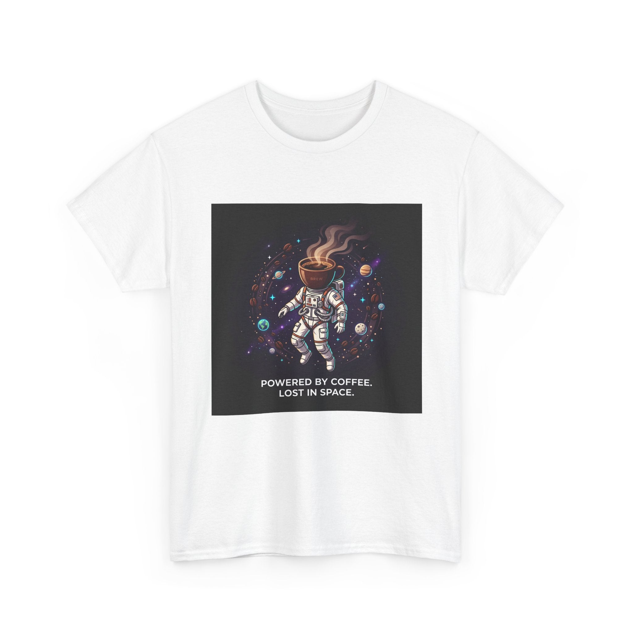 Astronaut Coffee T‑Shirt — "Powered by Coffee, Lost in Space" Space Tee