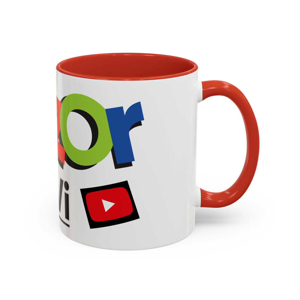 Accent Coffee Mug Obzor TiVi — Colorful YouTube Creator Logo Design (11/15 oz)