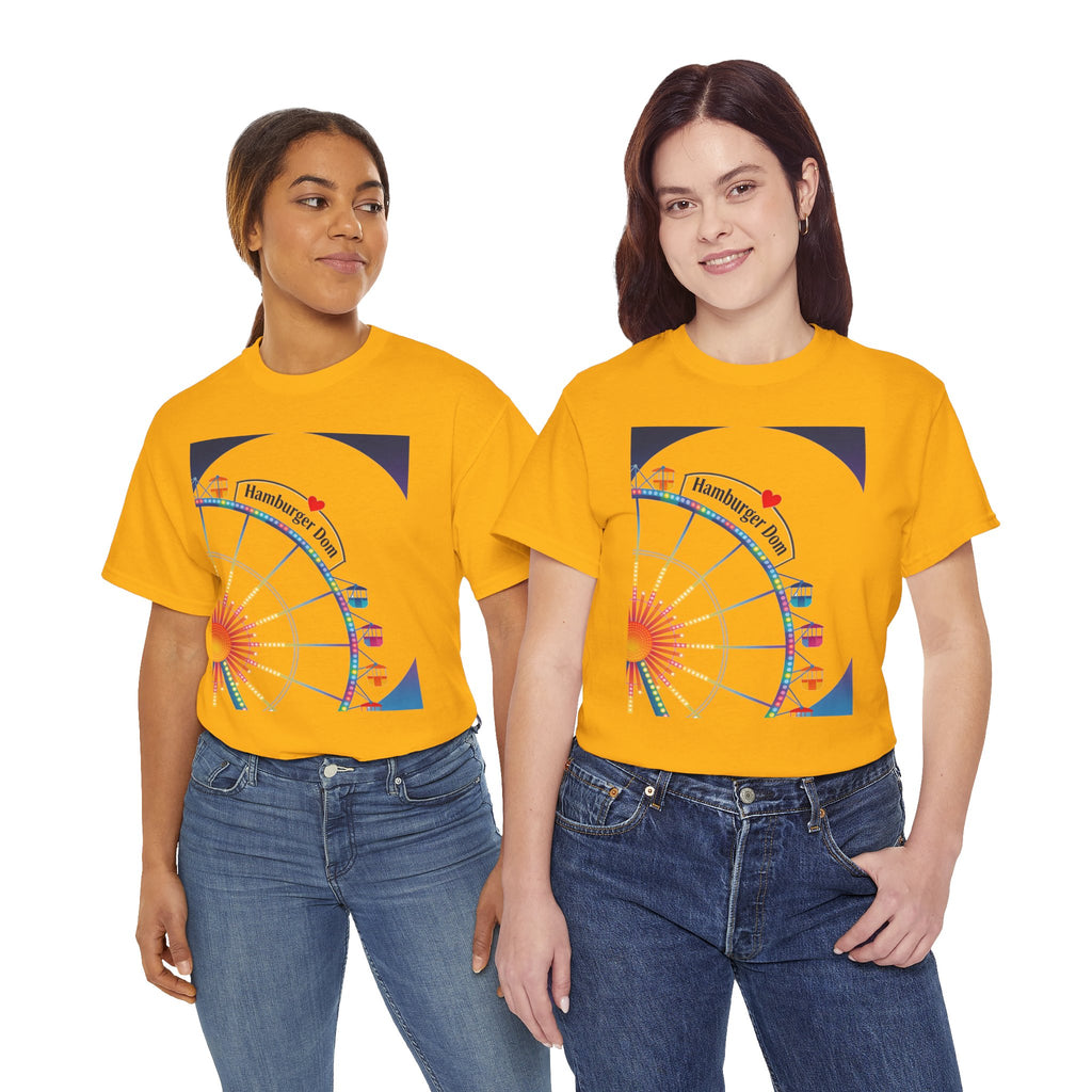 Riesenrad-T-Shirt Grafik mit dem Fahrgeschäft "Hamburger Dom"