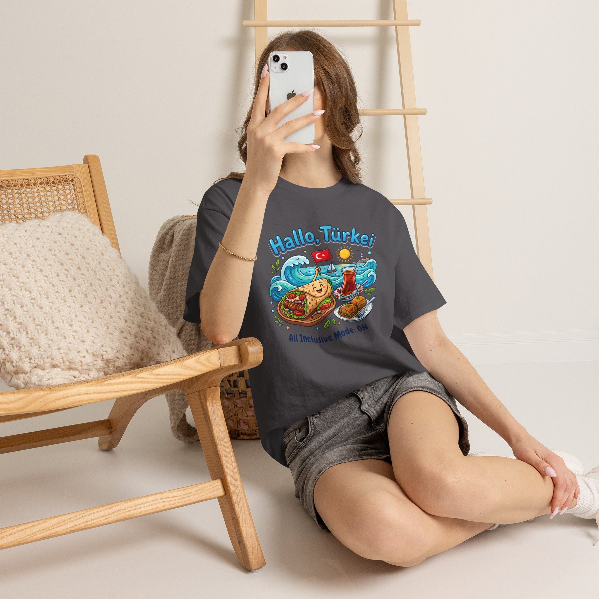 Hallo Türkiye! Turkish Food & Vacation Graphic Tee — "All Inclusive Mode: ON"