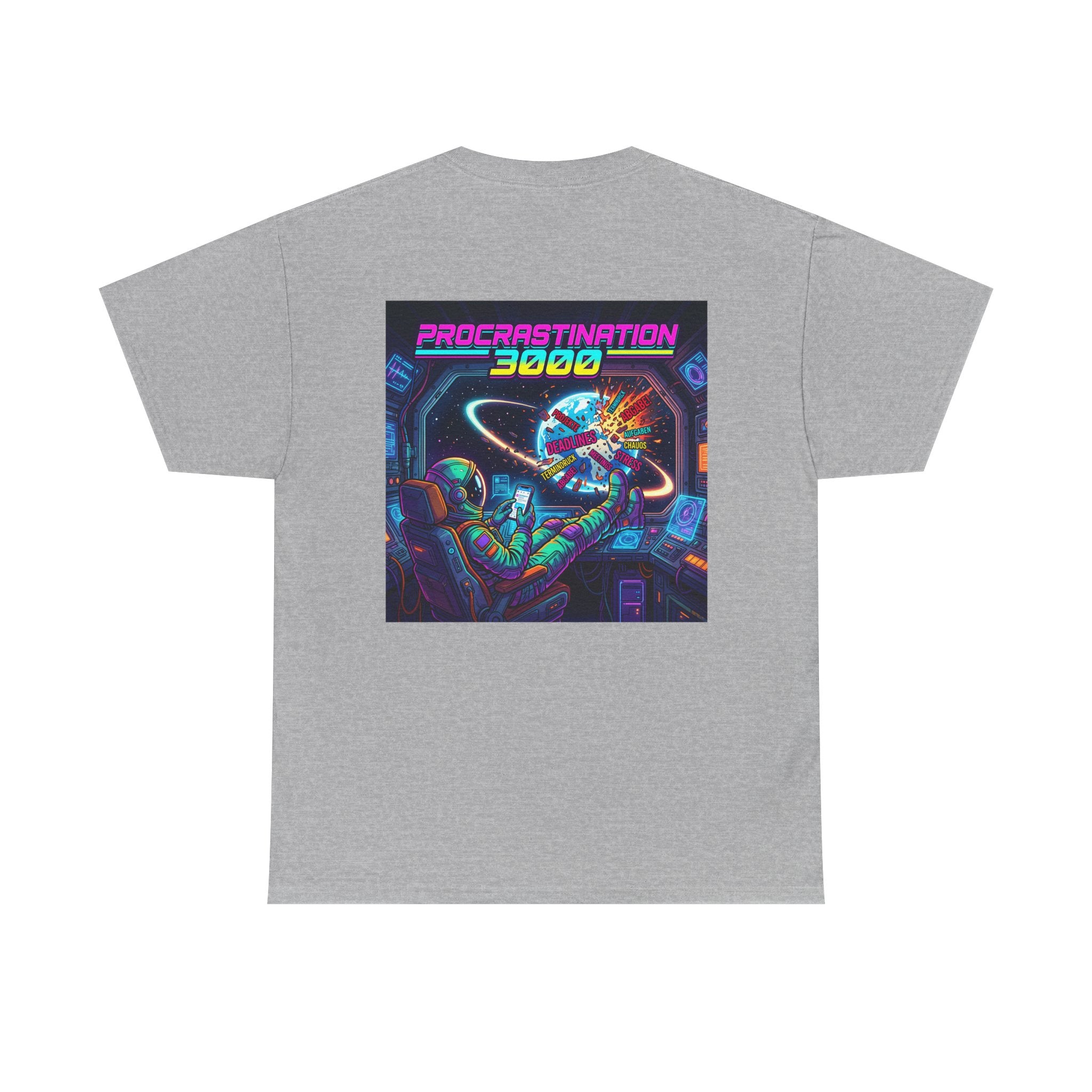 T-Shirt — "Procrastination 3000" Retro Futuristic Space Tee