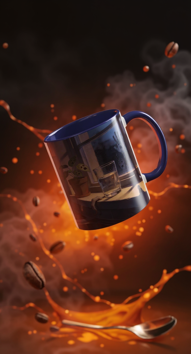 Spooky Window Handprints Mug – Halloween Ceramic Coffee Cup