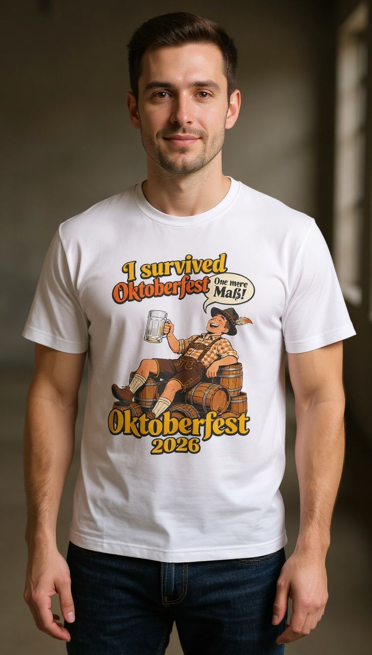 Oktoberfest 2026 T-Shirt — "I Survived Oktoberfest" Beer Festival Tee