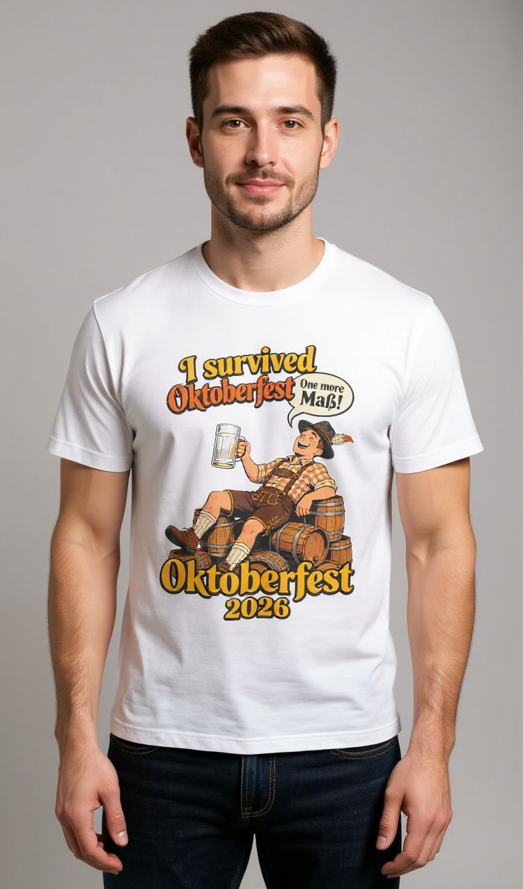 Oktoberfest 2026 T-Shirt — "I Survived Oktoberfest" Beer Festival Tee
